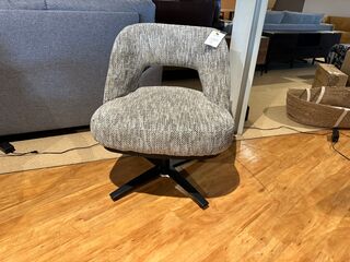 Draaifauteuil, zwarte poot, groengrijs